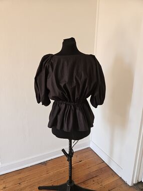 Harshman Womens Black Peplum Top